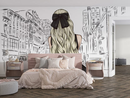 Emily in Paris Graffiti Wallpaper Mural Bedroom