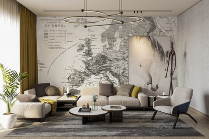 Europe Geology Map Wallpaper Mural Decoration