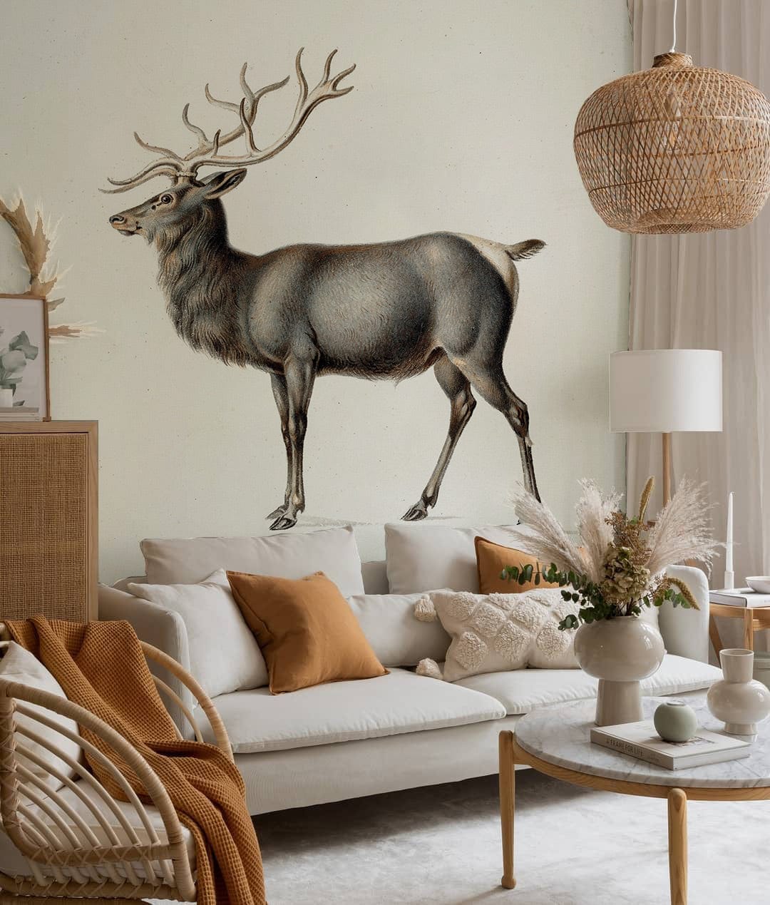 Unique European Elk Animal Wallpaper Decoration Art
