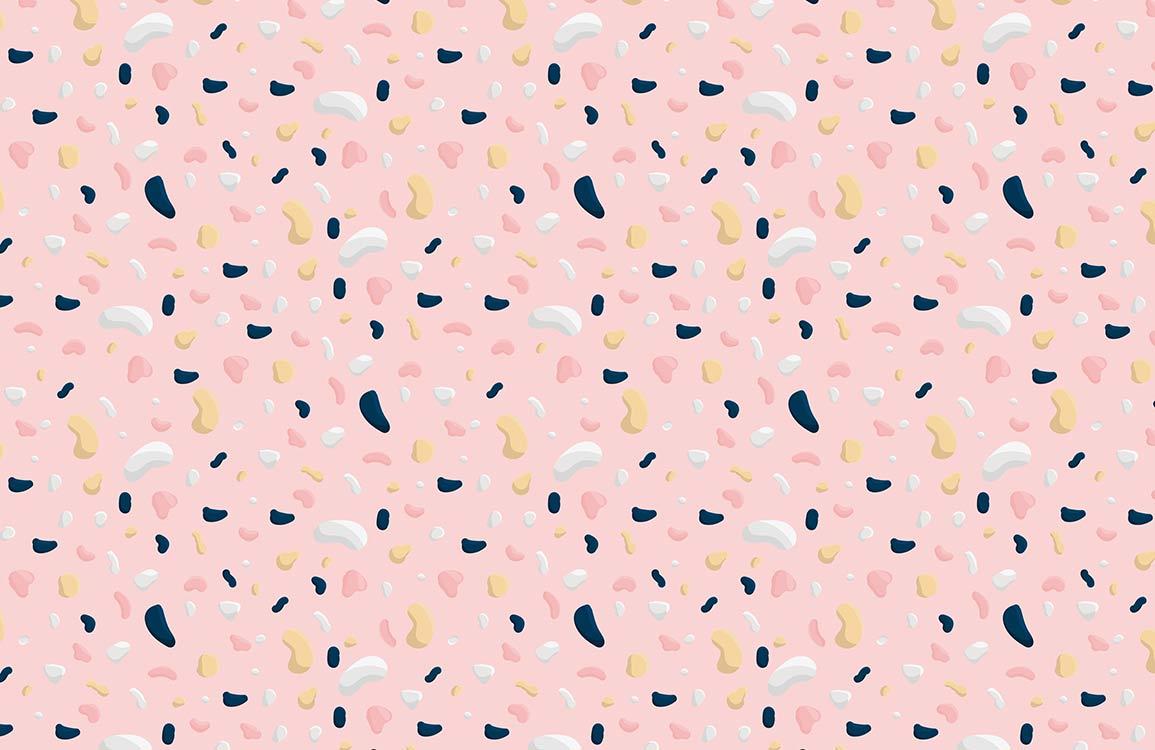 wallpaper mural with pink chips and marble pattern
