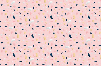 wallpaper mural with pink chips and marble pattern