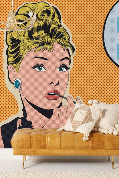 hepburn art decor wall mural hallway design