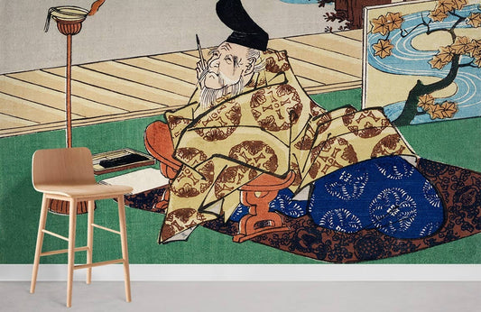 Kakinomoto No Hitomaro Japanese Mural Room