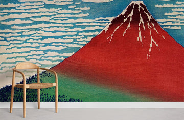 Red Mountain Landscape Art Mural Wallpaper