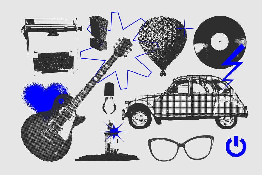 Retro Pop Culture Collage Mural Wallpaper