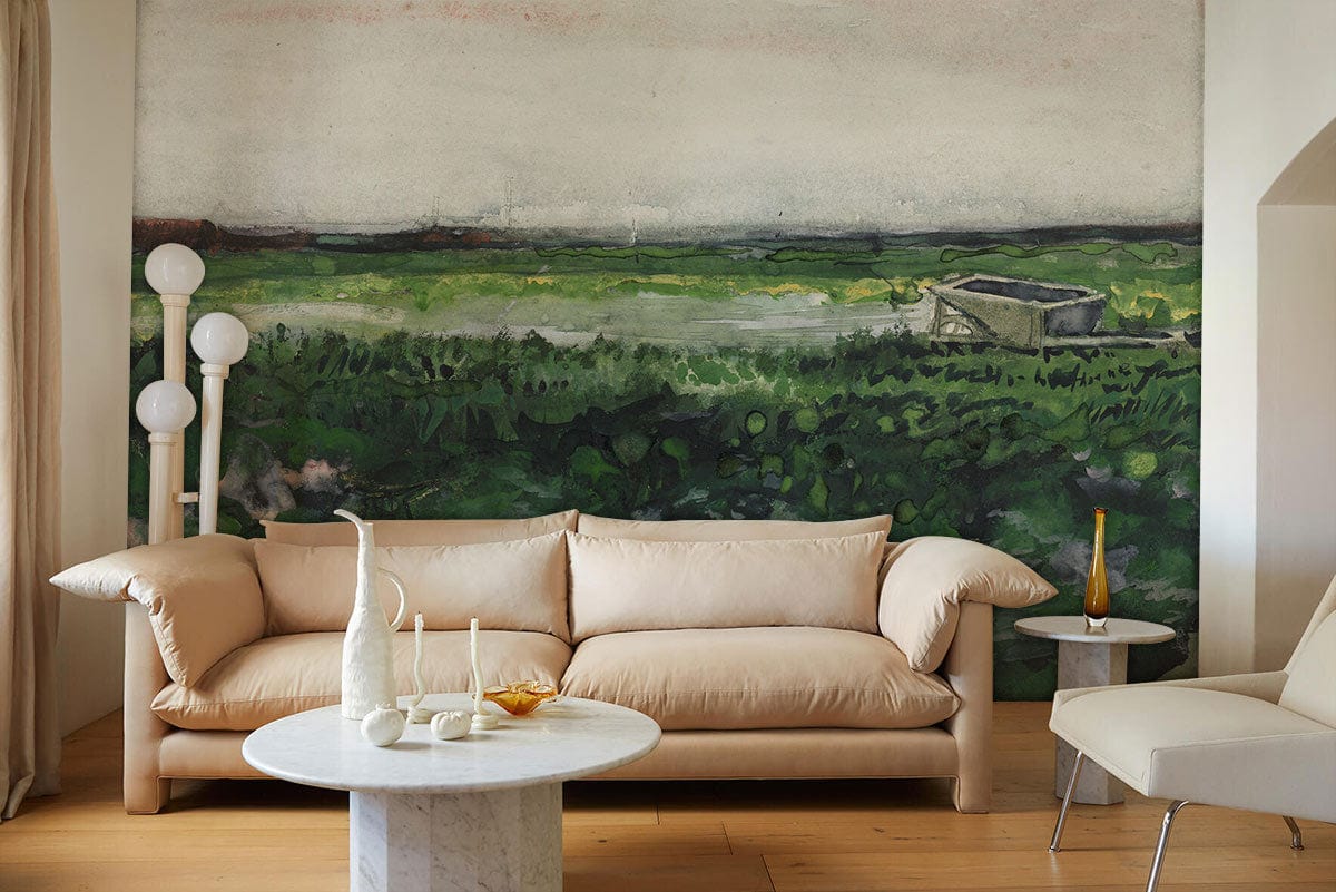 Wild Scenery Oil Painting Wallpaper Mural for living Room decor