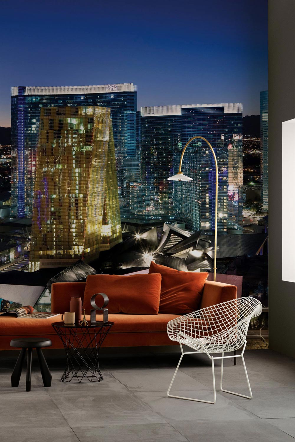 grand las vegas city night wallpaper decoration art