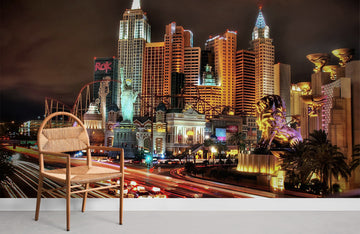 Vibrant City Nightscape Premium Mural Wallpaper