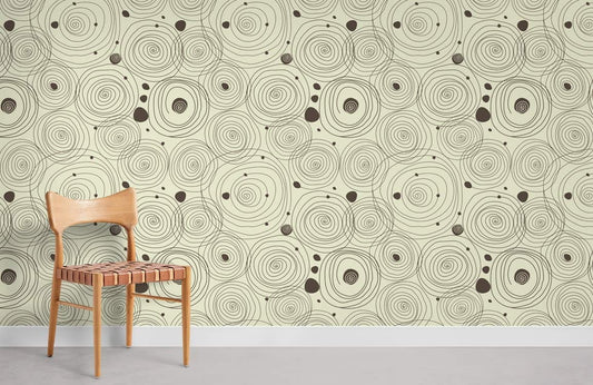 Abstract Circular Pattern Neutral Mural Wallpaper