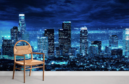 Los angeles in dark evening wallpaper for room