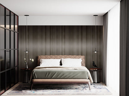 metal wires wall mural geust room design