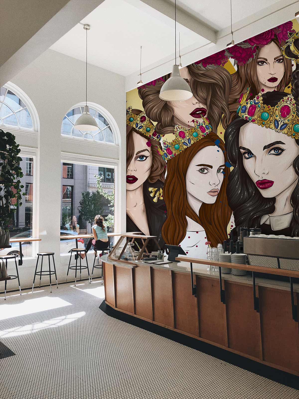 Miss World Painting Wallpaper Mural Restaurant