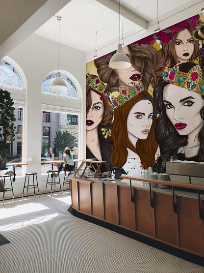 Miss World Painting Wallpaper Mural Restaurant