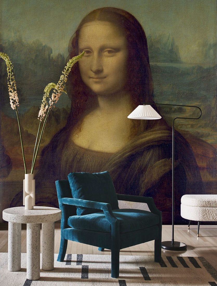 Decorative Wallpaper Mural of the Mona Lisa for the Living Room