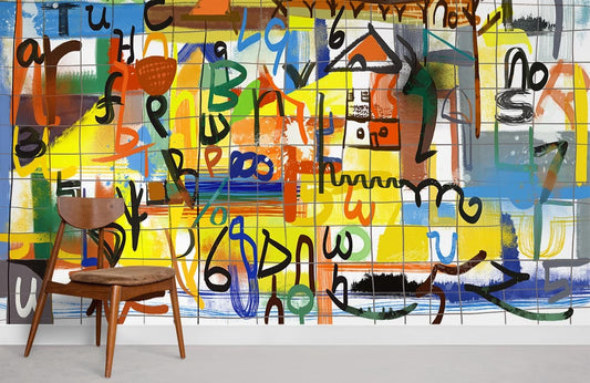 Colorful Abstract Art Graffiti Mural Wallpaper