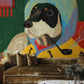 Mr. Smoking Dog Graffiti Mural Wallpaper for the Living Room Decor