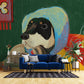 Mr Smoking Dog Printed Graffiti Mural Wallpaper for Use in Decorating the Living Room