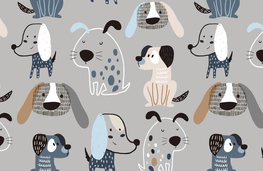 Patterned Bulldog and Sausage Dog Wallpaper Mural for your pet