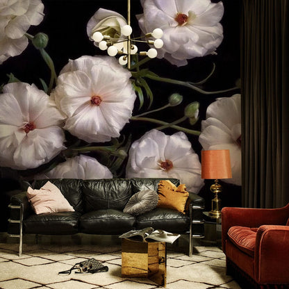 flower wall mural living room decoration design