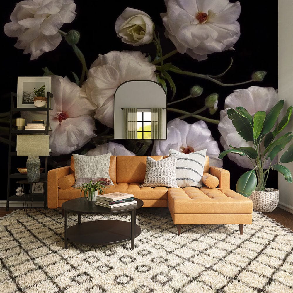 flower wall mural lounge interior decoration