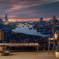 London riverside landscape wallpaper design art