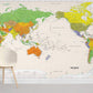 Colorful World Map Educational Wallpaper