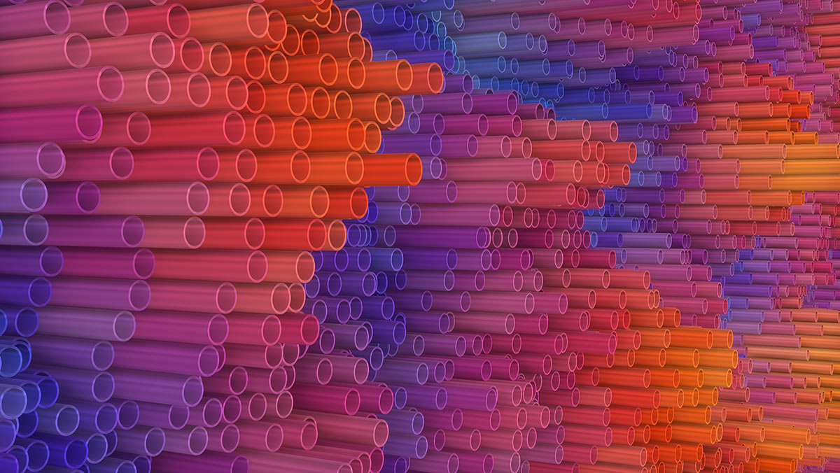 Room Decorated with Colorful Pipelines Pattern Photo Murals