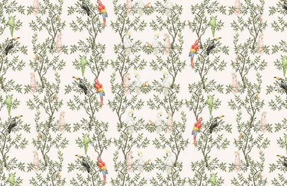 Tropical Bird Botanical Garden Mural Wallpaper