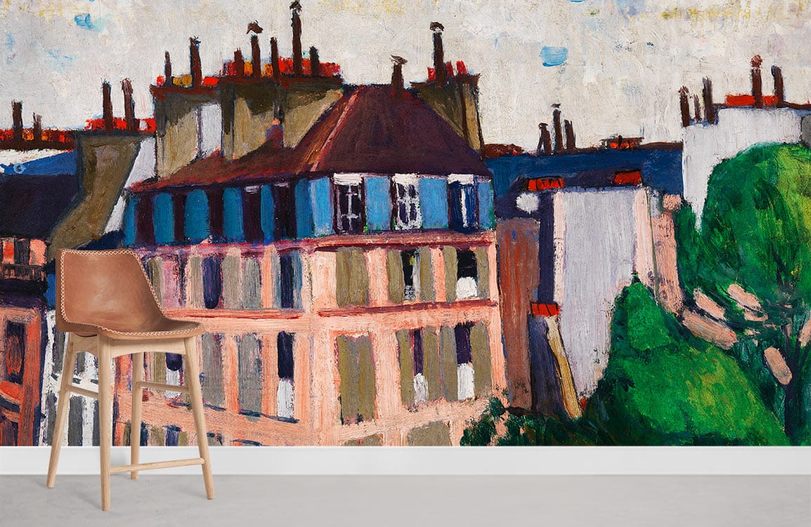 Rooftops Paris Famous Painting Wallpaper Mural Room