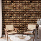 Wallpaper Mural with Bookshelf and Wood Effect for Use in Decorating Reading Rooms
