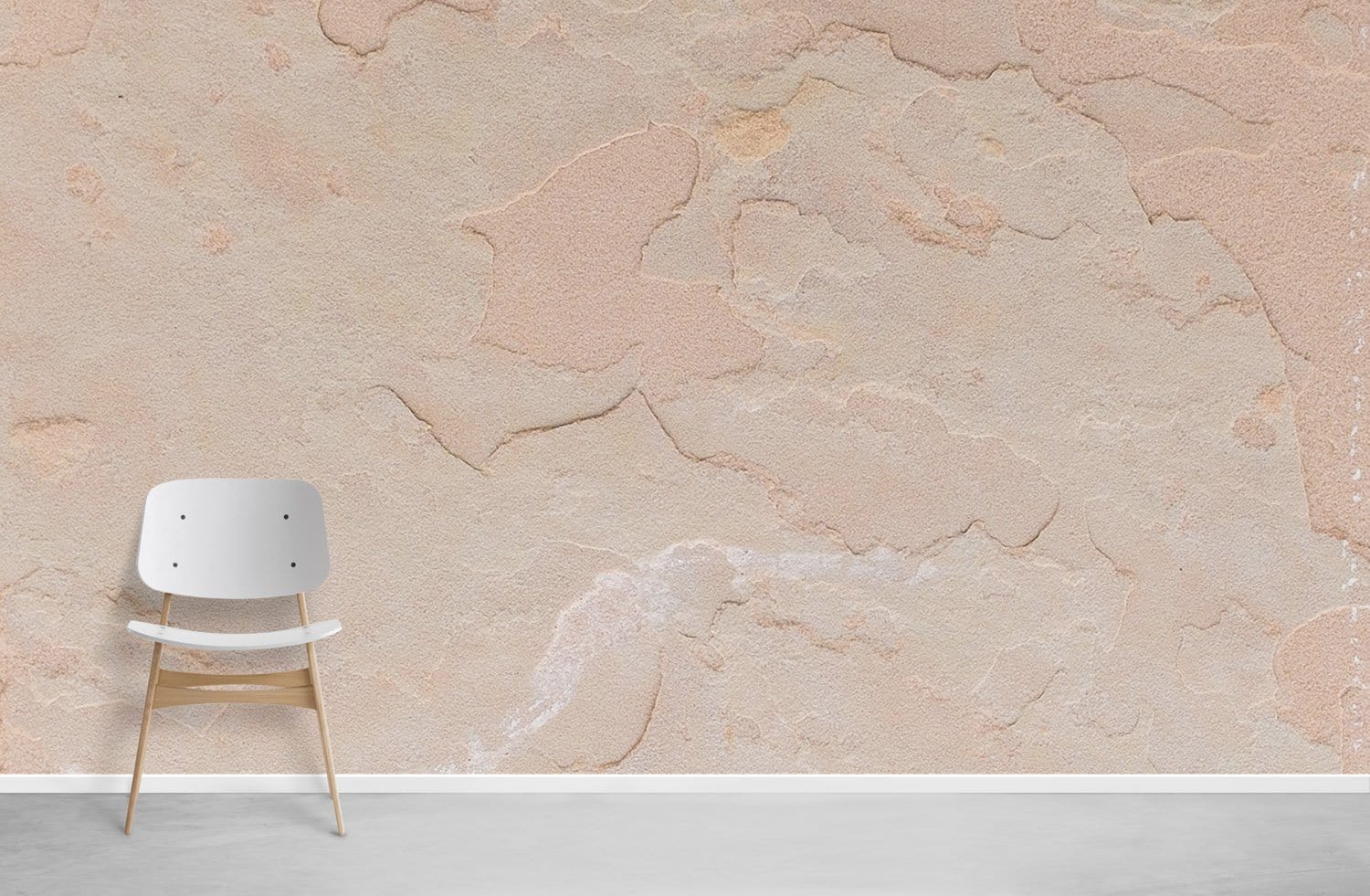 Wall Mural for Home Decoration Featuring a Soft Pink Textured Old Stone Cobbled Background