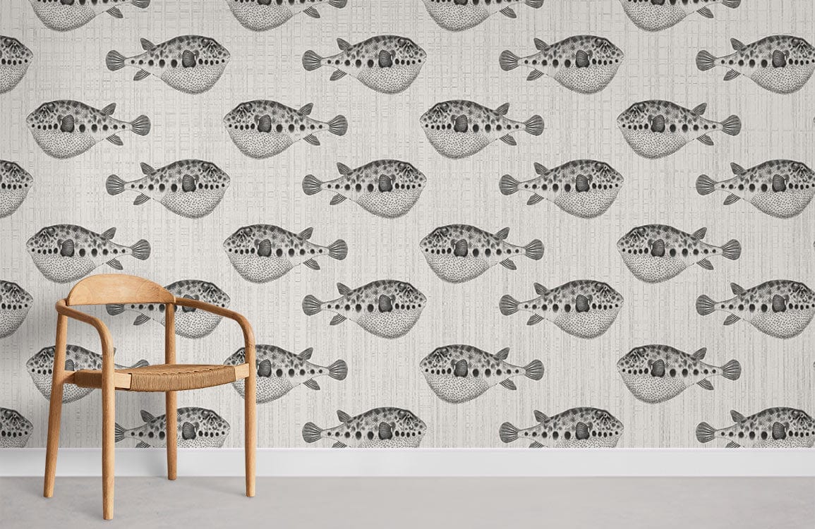 round dot fish wall mural for room