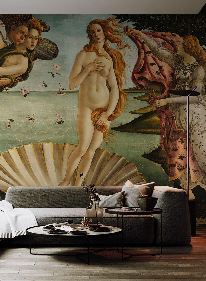 famous painting wallpaper mural lounge interior design