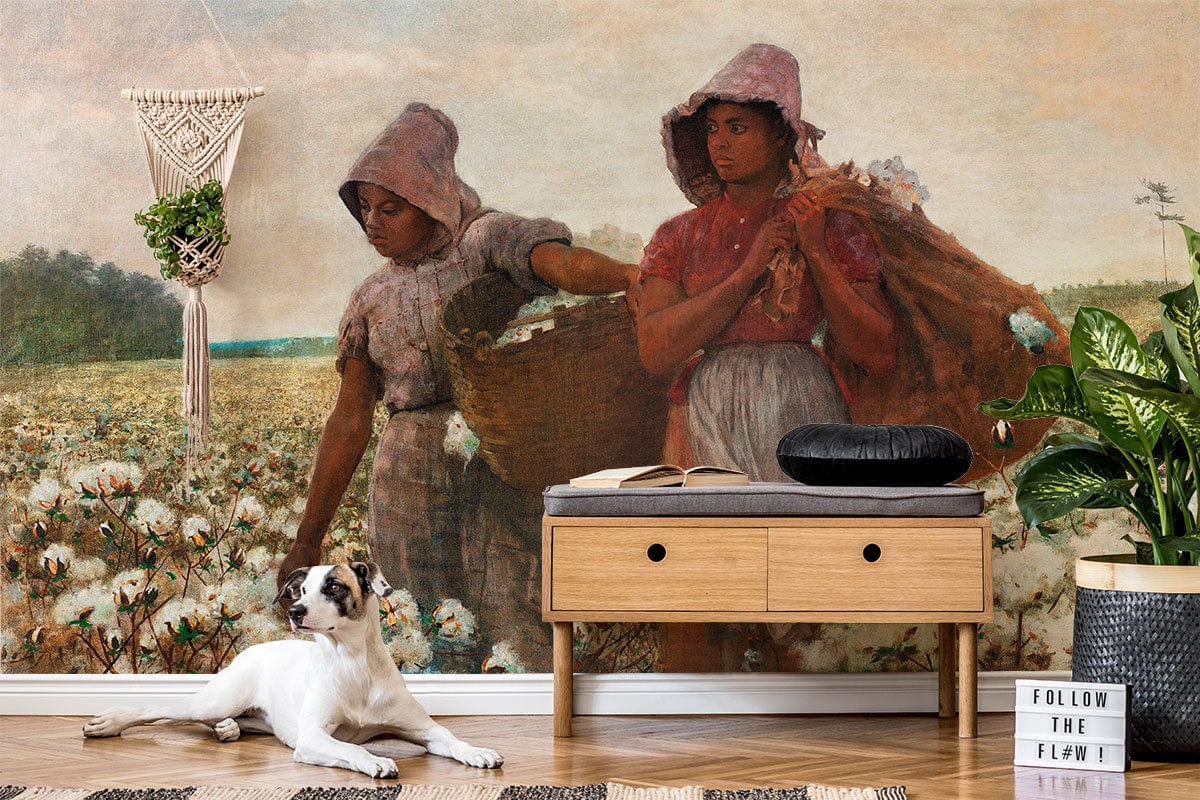 Cotton Picking Labor Photo Mural Living Room