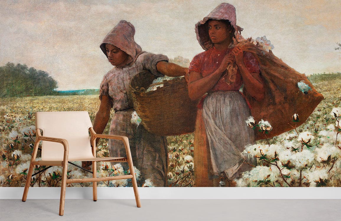 Cotton Picking Labor Painting Mural For Room