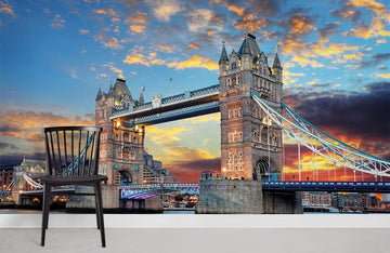 Sunset Tower Bridge London Mural Wallpaper