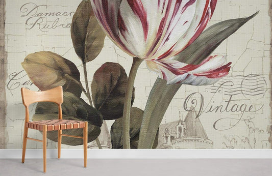 Vintage Floral Botanical Wall Mural Wallpaper