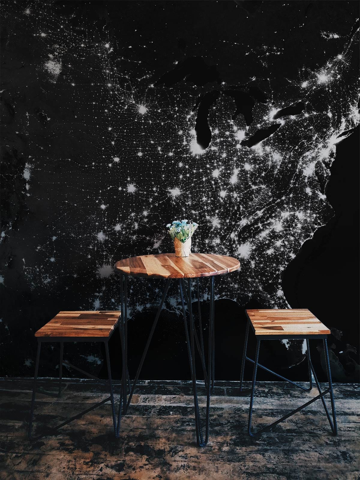 USA at Night Wallpaper Mural Decoration