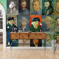 Van Gogh Portraits Exhibition Wallpaper Mural for living room decor