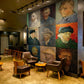 Van Gogh Portraits Exhibition Wallpaper Mural for restaurant decor