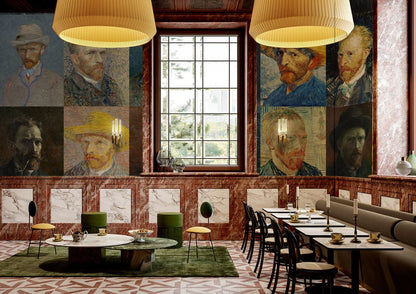 Van Gogh Self-portrait Wallpaper Mural for restaurant decor