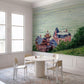Riverside Village Painting Style Wallpaper Mural Living Room