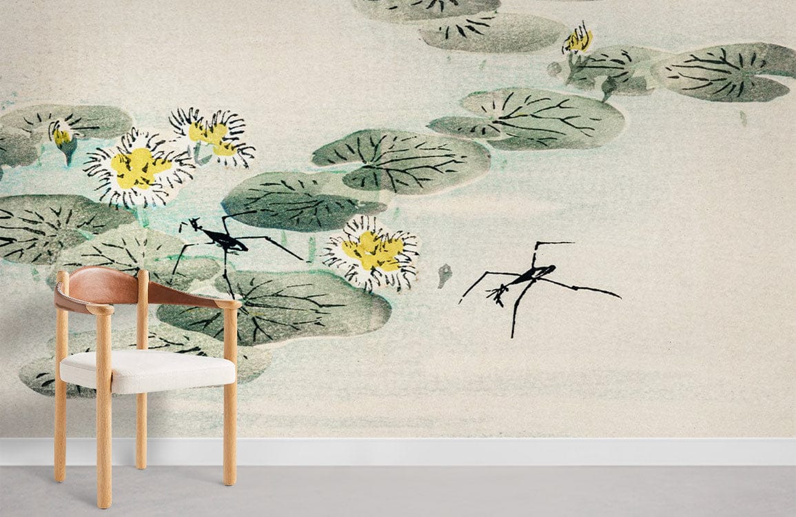 Water Striders Flower Wallpaper For Room