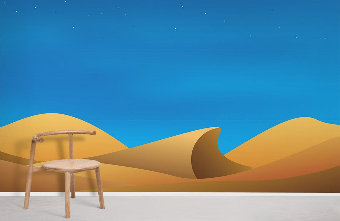 Home Decoration Wallpaper Mural Featuring the Scenery of a Desert Starry Night