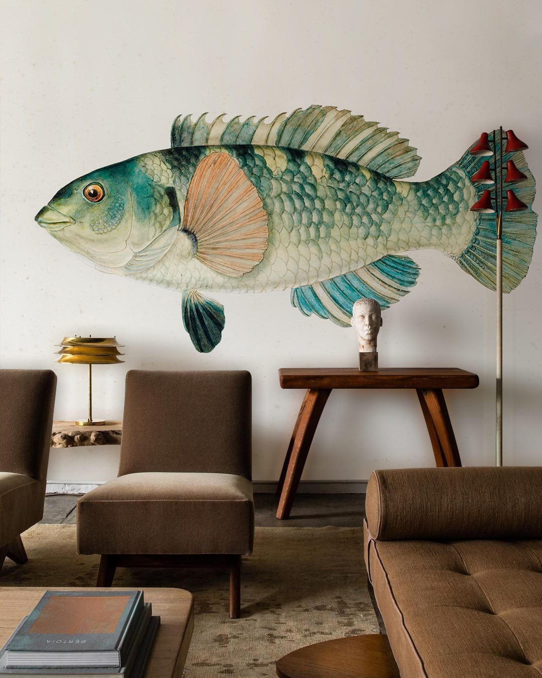 Wrasse Fish Pattern Wall Mural Decoration Design