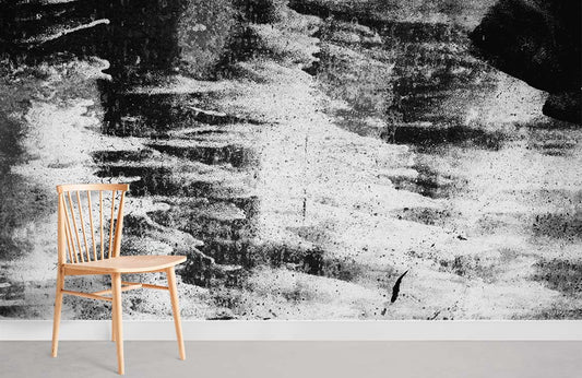 Black&White Grain Concrete Custom Wallpaper Decoration Idea