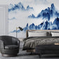abstract blue mountain wall mural bedroom decor