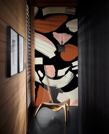 painting brush wallpaper mural hallway decor