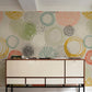 Decorate your hallway with this abstract circle pattern wallpaper mural.