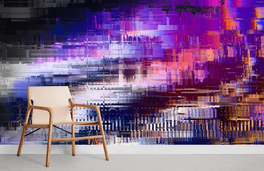 Abstract Colorful Codes Room Wallpaper Decoration Idea